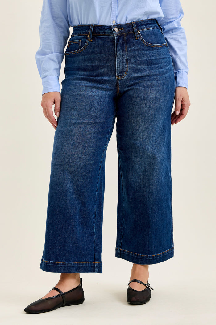 Claudia Ankle Length Wide Leg Denim - Curvy Available