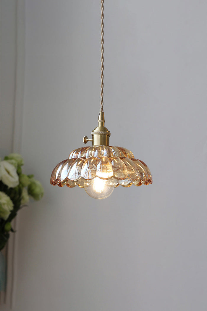 Clear Blossom Glass Shade Pendant Lamp - view 2 | SamuLighting