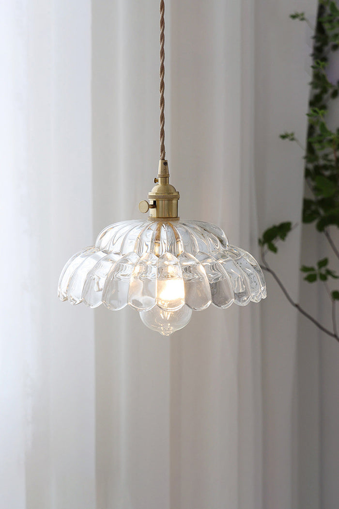 Clear Blossom Glass Shade Pendant Lamp - view 3 | SamuLighting