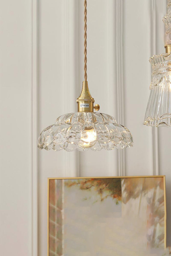 Clear Blossom Glass Shade Pendant Lamp - view 4 | SamuLighting