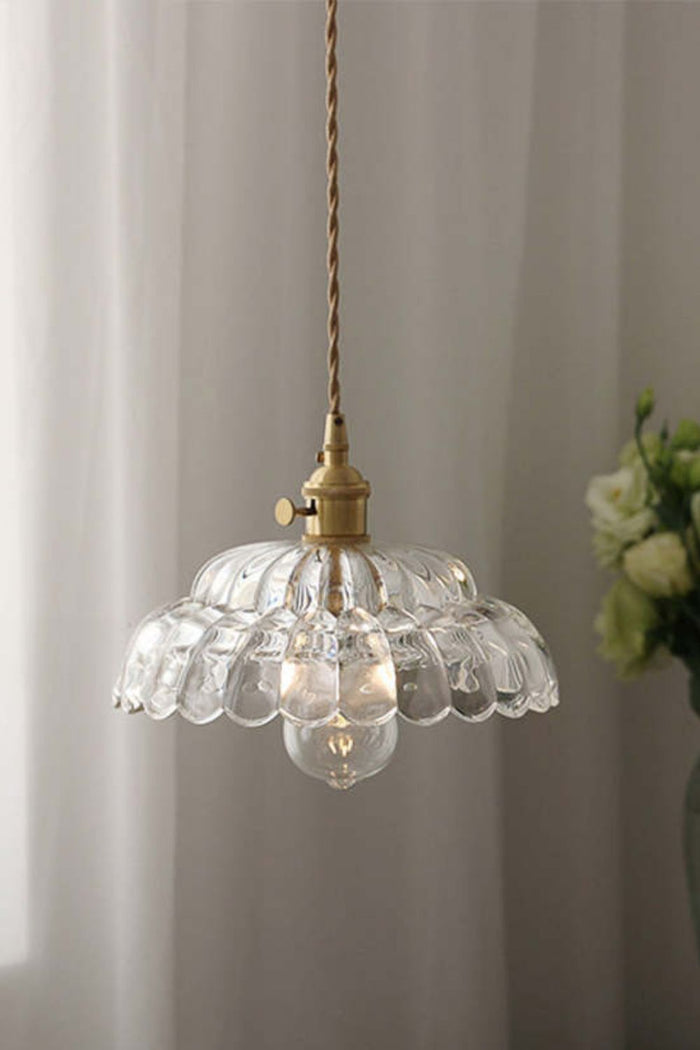 Clear Blossom Glass Shade Pendant Lamp - view 6 | SamuLighting