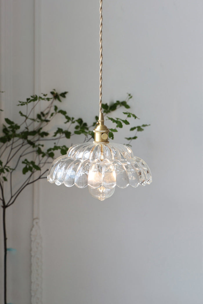 Clear Blossom Glass Shade Pendant Lamp - view 7 | SamuLighting