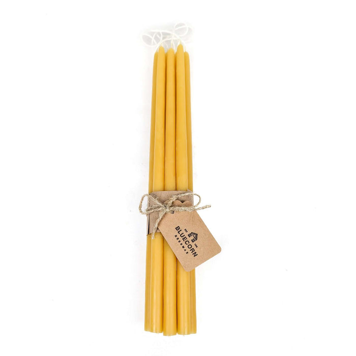 Hand-Dipped Thin Beeswax Tapers - bluecorn beeswax - handmade wax candles