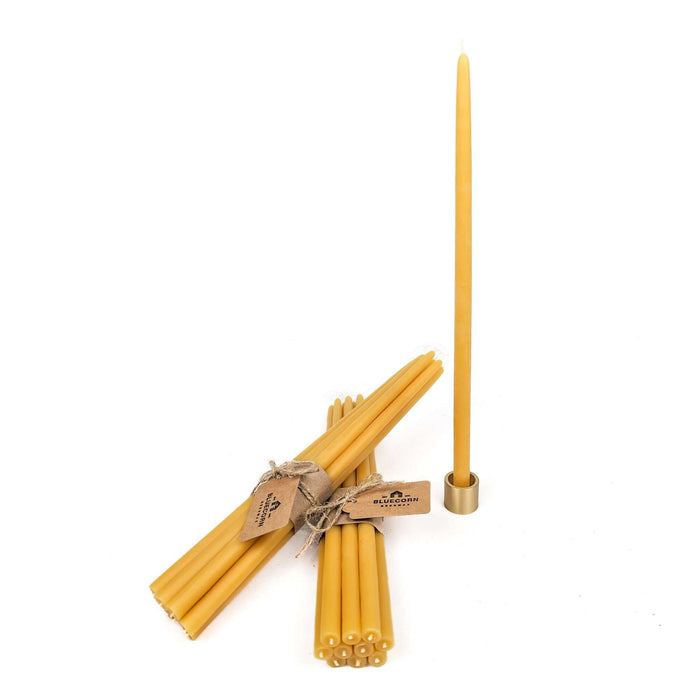 thin handmade beeswax candles narrow tapers for meditation