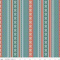 Ski Hill Sweater Teal Cotton Fabric