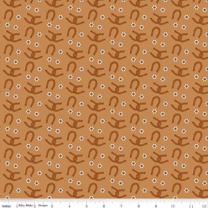 Curtain Valance - Wild Rose Horseshoes Sienna Cotton