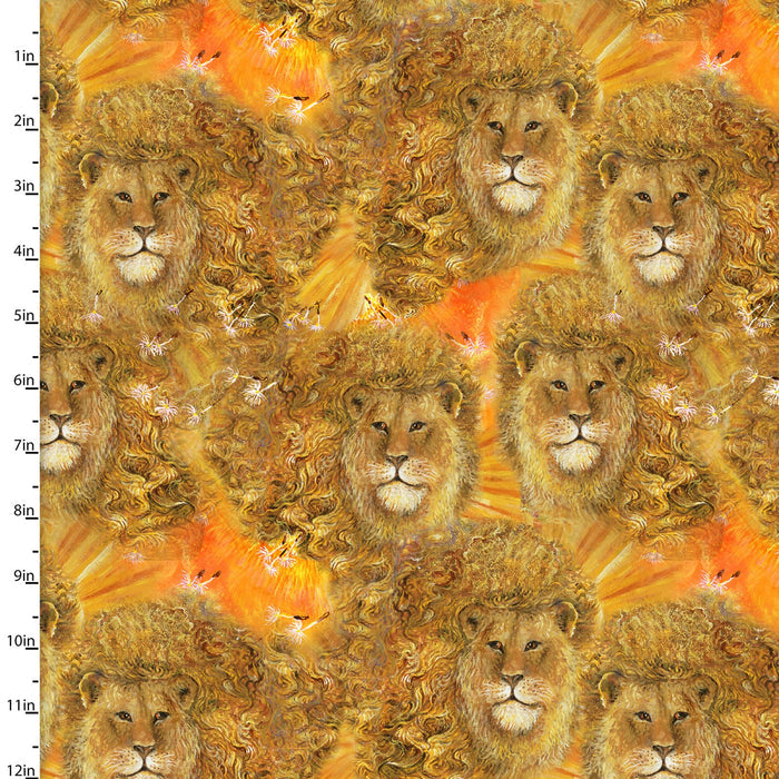 Curtain Valance - World of Wonder Lion Gold Cotton