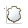 Distressed Metallic Crest Shape Accent Wall Mirror | 24"x20"
