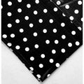 freckled sage white dot on black oilcloth tablecloth with a simple hem