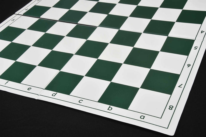 Double Folding PVC Chess Board Green & White Algebraic Notation 55mm