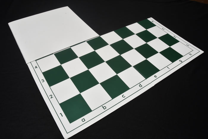 Double Folding PVC Chess Board Green & White Algebraic Notation 55mm