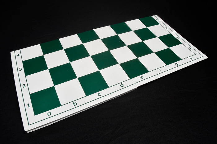 Double Folding PVC Chess Board Green & White Algebraic Notation 55mm