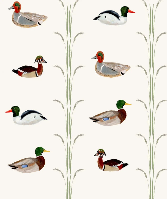 Ducks for Nicholas in Cream- Fabric