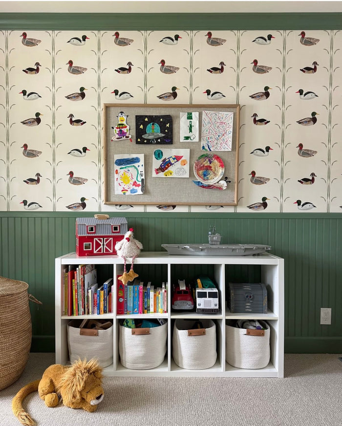 Ducks for Nicholas in Cream Wallpaper