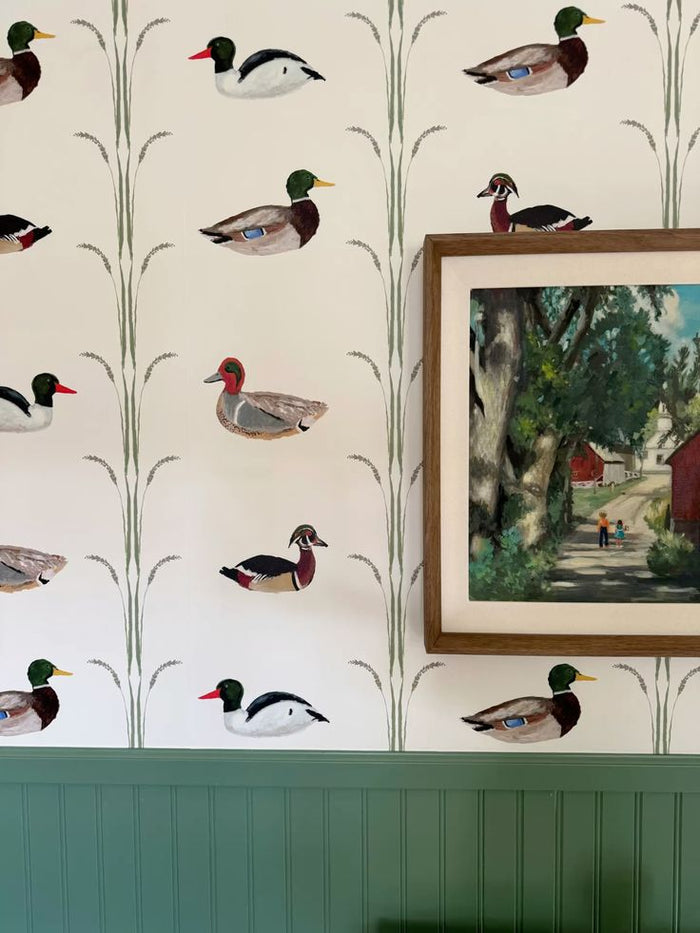 Ducks for Nicholas in Cream Wallpaper