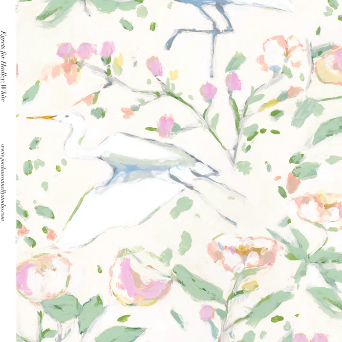 Egrets for Hadley in White Wallpaper