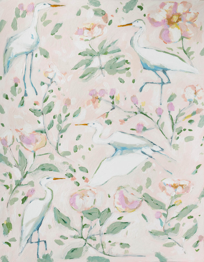 Egrets in Floral PRINT