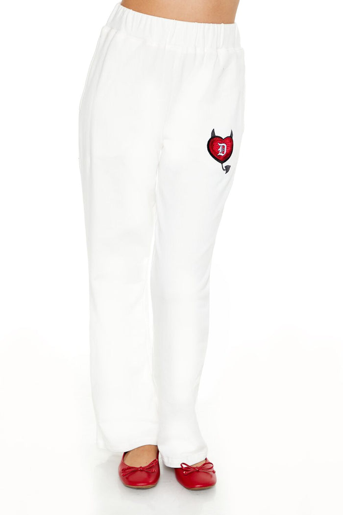 Embroidered Devil Heart Sweatpants