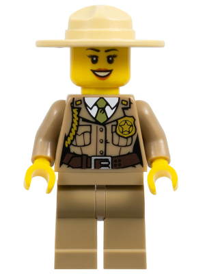 Forest Police - Dark Tan Jacket with Pockets, Gold Badge and Braid