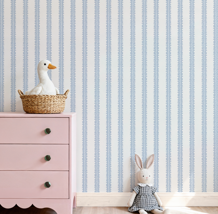 Forged Vine in Blue Wallpaper