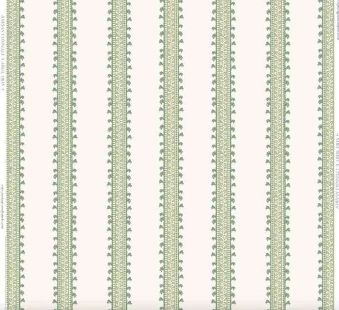 Forged Vine in Green Wallpaper