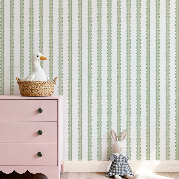 Forged Vine in Green Wallpaper