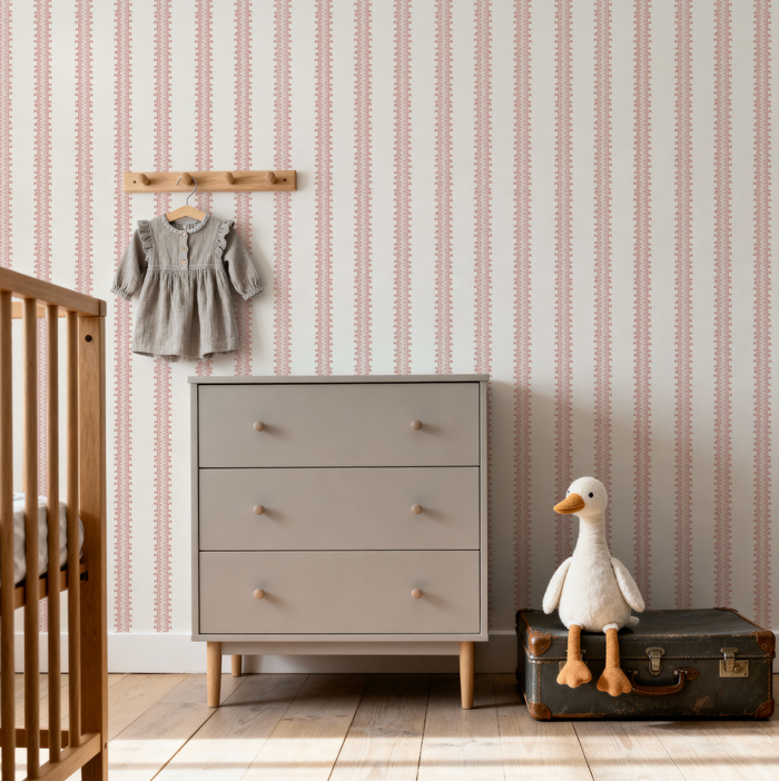 Forged Vine in Rose Wallpaper