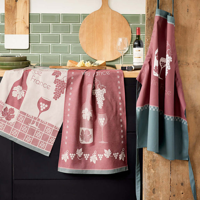 Vineyard Side (Côté Vigne) and Cellar Side (Côté Cave) towels and Apron