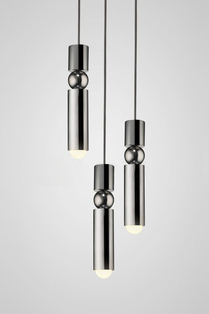 3heads : Dia 20cm x H 150cm / ∅ 7.9″ x H 59″ / Chrome