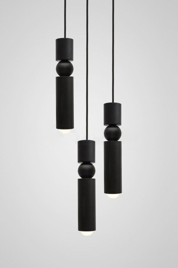 3heads : Dia 20cm x H 150cm / ∅ 7.9″ x H 59″ / Black