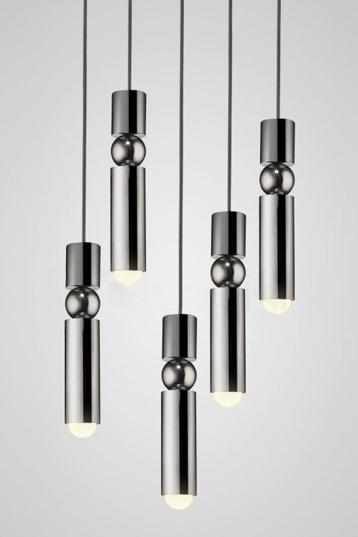 5heads : Dia 30cm x H 150cm / ∅ 11.8″ x H 59″ / Chrome