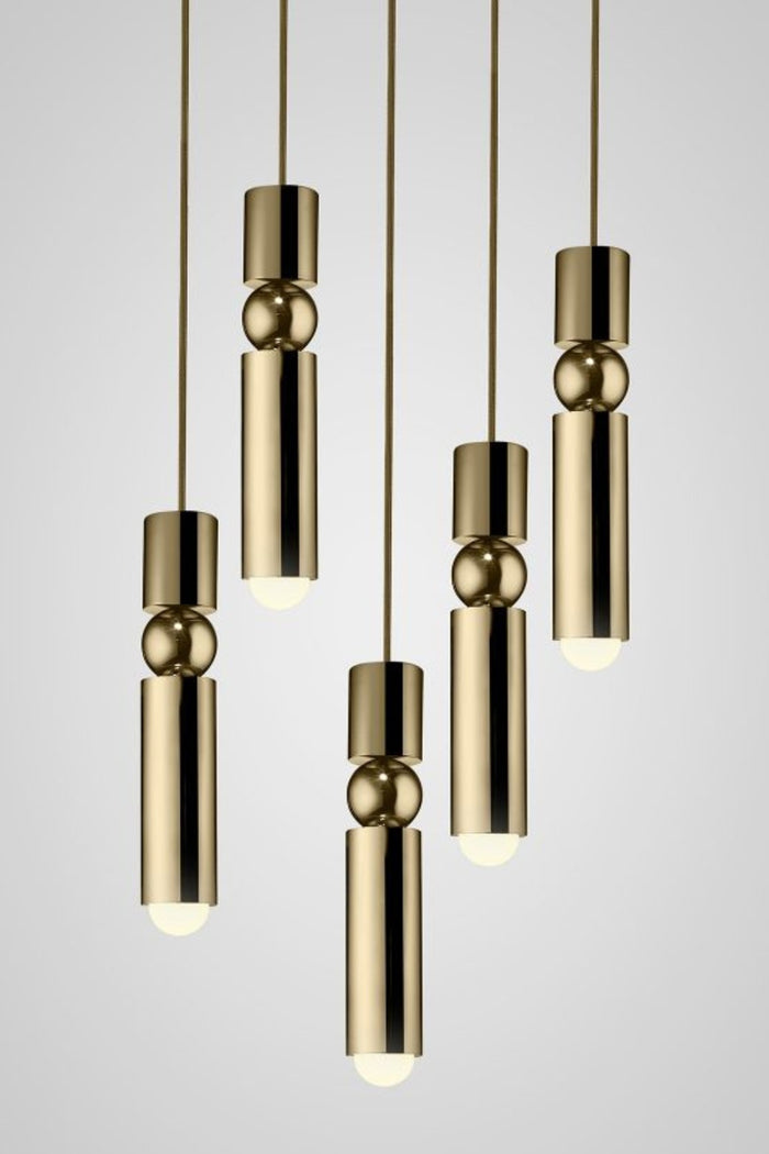 5heads : Dia 30cm x H 150cm / ∅ 11.8″ x H 59″ / Gold