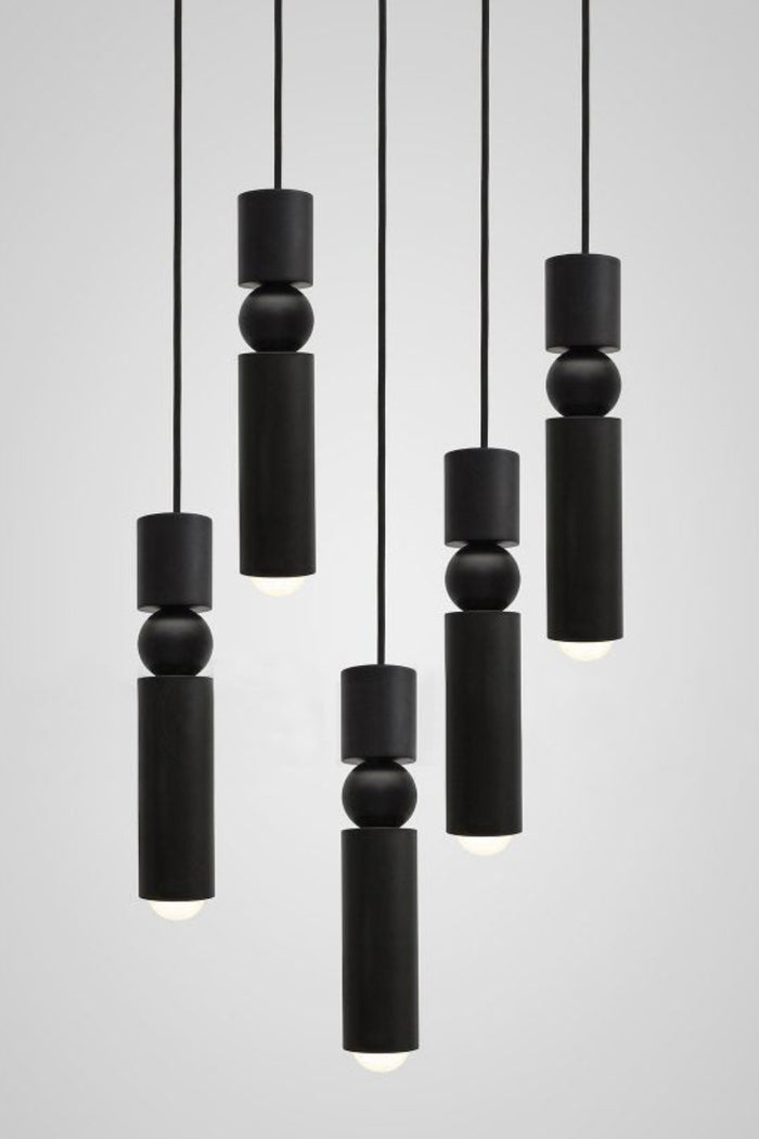 5heads : Dia 30cm x H 150cm / ∅ 11.8″ x H 59″ / Black