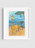 Giraffes in African Savannah Print