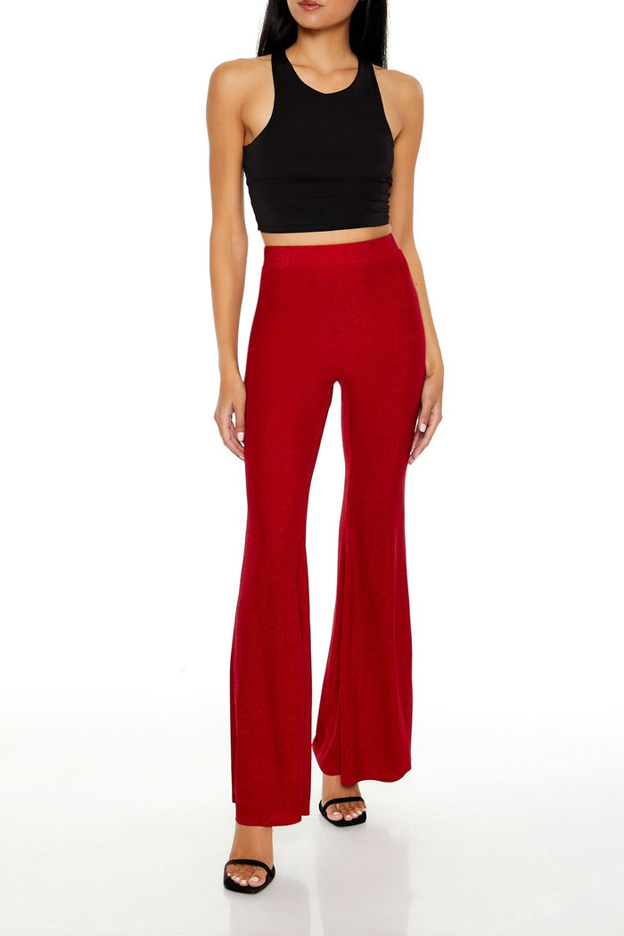 Glitter High-Rise Flare Pants