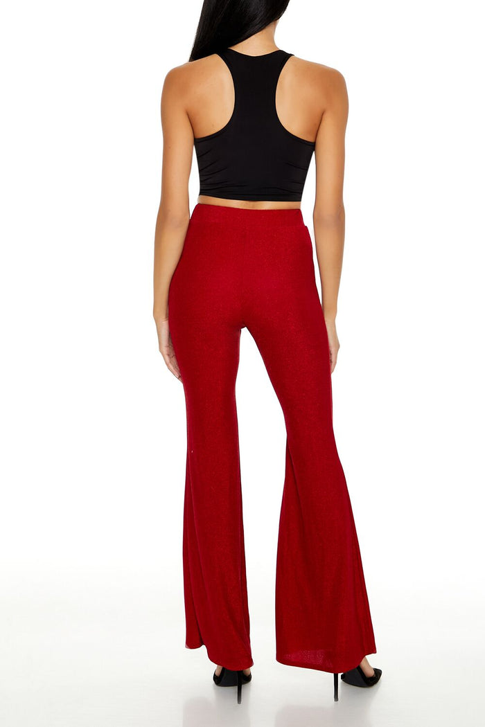 Glitter High-Rise Flare Pants