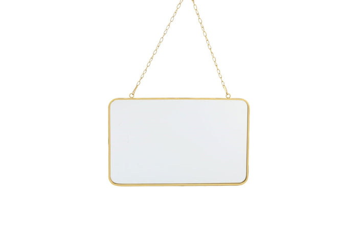 Gold Hanging Rectangle Mirror