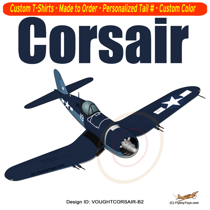 Goodyear Chance Vought FG-1D Corsair Airplane T-shirt - Personalized with Your N#