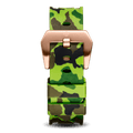Green Camo Strap With Rose Gold Buckle featuring a bold green and brown camouflage pattern with a polished rose gold buckle, designed as a standout accessory for men’s luxury watches.