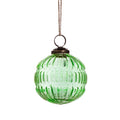 Green Recycled Glass Grooved Bauble