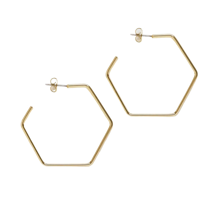 Hexagon Hoop Earrings
