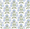 Hydrangea Bloom in Blue & Green Wallpaper