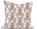 Hydrangea Bloom in Garden on Mauve Custom Pillow