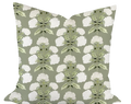 Hydrangea Bloom in Garden on Sage Custom Pillow