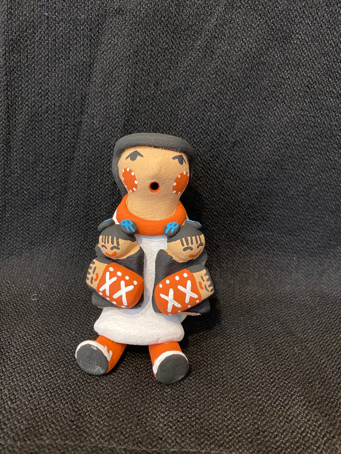 Jemez Handmade Storyteller Mother and 2 Children; Artist Tim Tosa; Approx. 4”H X 2.5”W; ST1-2