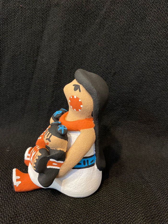 Jemez Handmade Storyteller Mother and 2 Children; Artist Tim Tosa; Approx. 4”H X 2.5”W; ST1-2