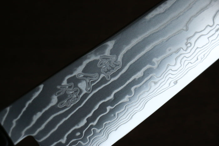 Kajin Cobalt Special Steel Damascus Gyuto 210mm with Gray Wood Handle - Seisuke Knife