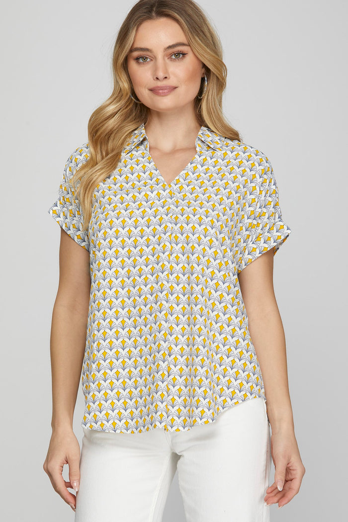 Keep it Classy Drop Shoulder Top - Yellow