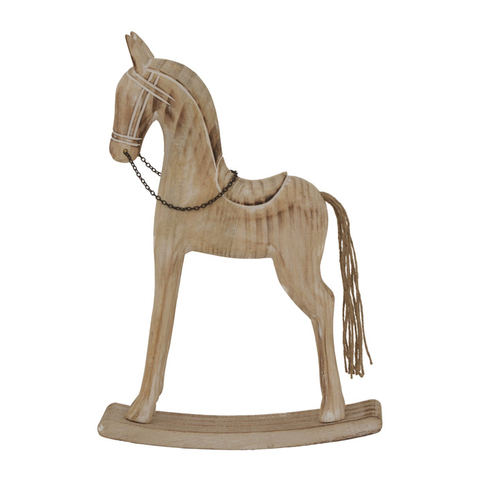 Large Natural Rustic Rocking Horse