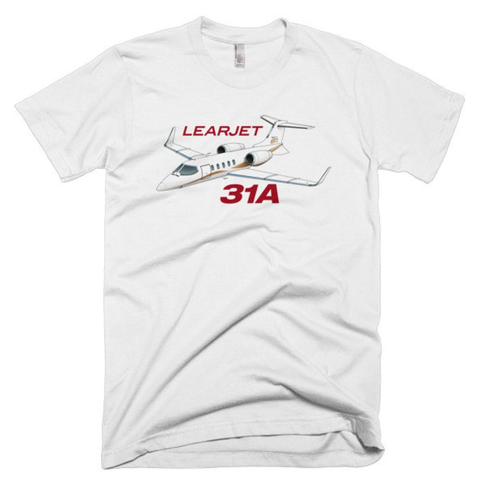 Learjet 31A (Gold) Airplane T-shirt - Personalized with Your N#